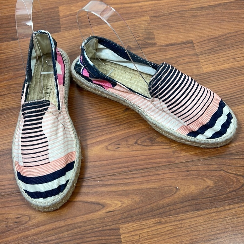 Pierre-Louis Mascia Striped Espadrilles Pink & Navy Sz 38 NWOT